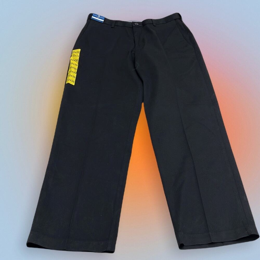HAGGAR Men’s 32 x 30 Black Premium No Iron Pant